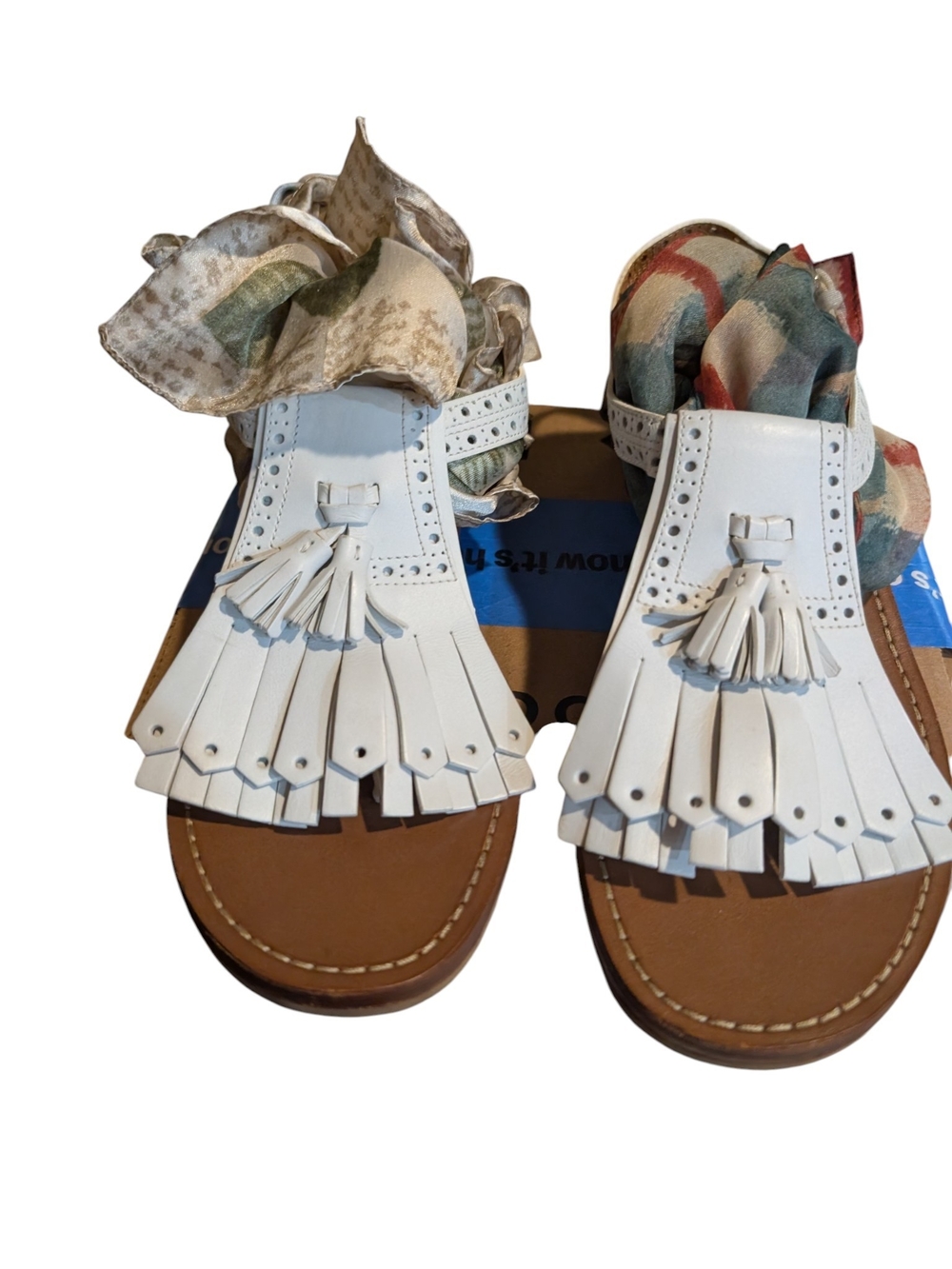 Church's Women's White Sandals Kiltie Leather European New 39.5 9 9.5